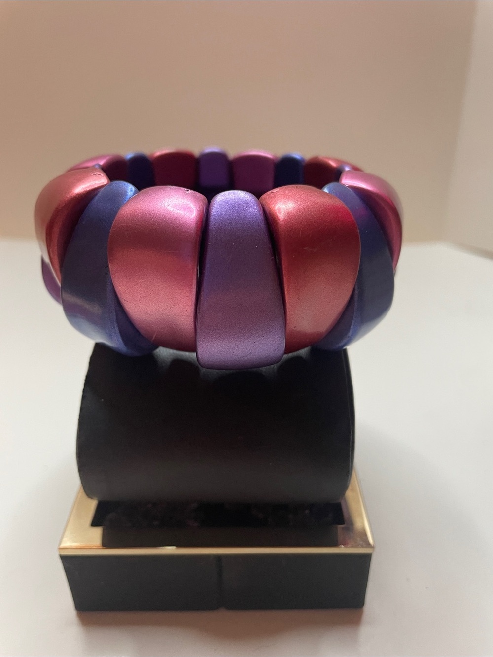 Stretch Statement Bracelet in Pink and Purple